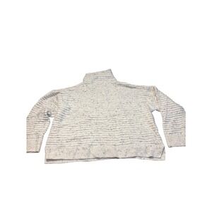 Madewell Textured Turtleneck Sweater Speckled Knit Pullover Cream Womens